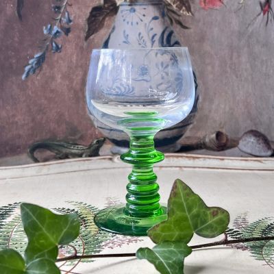 Бокал на зеленой ножке 130 мл хрусталь