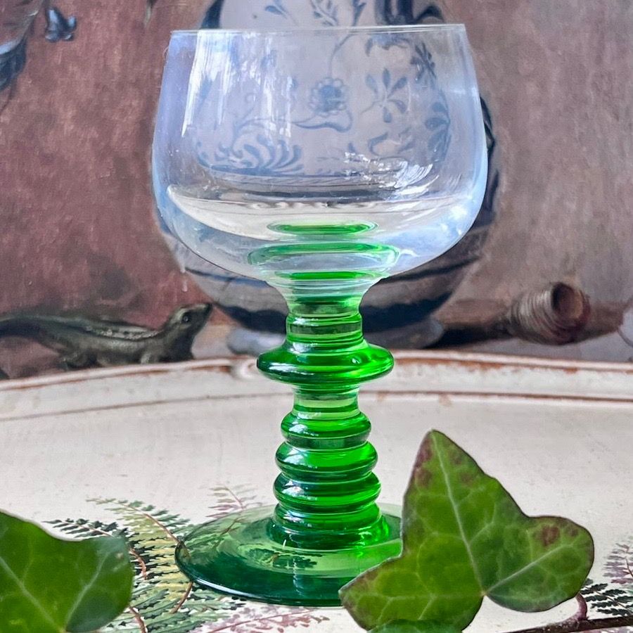 Бокал на зеленой ножке 130 мл хрусталь