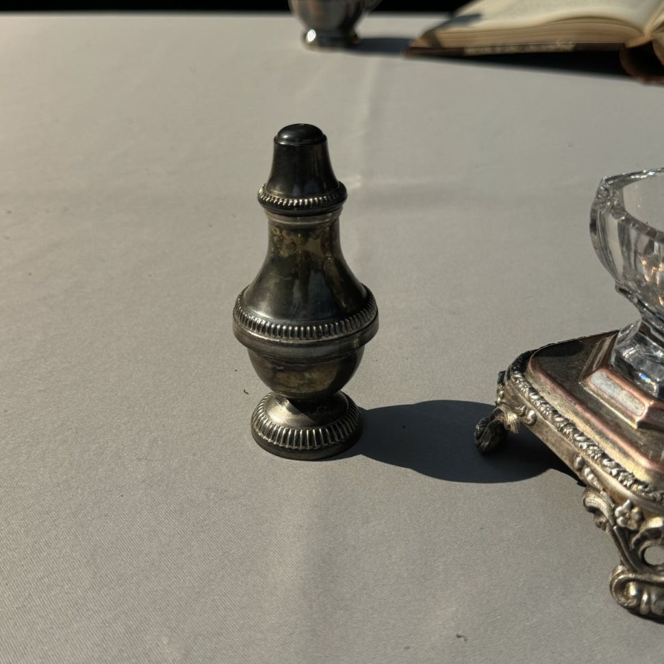 Перечница 9 см мельхиор патина 