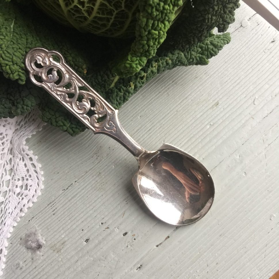 Ложка резная серебрение 19 см