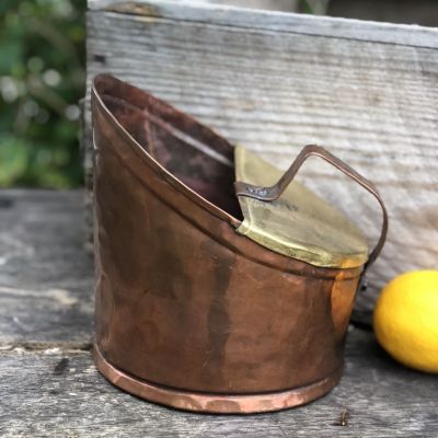 Кувшин ковш медь с полукрышкой латунь