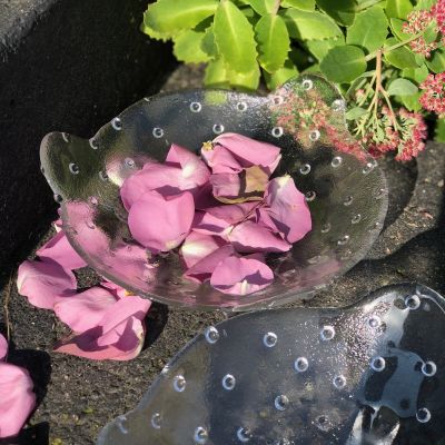 Блюдо Pukeberg 22 см на трех ножках хрустальное стекло