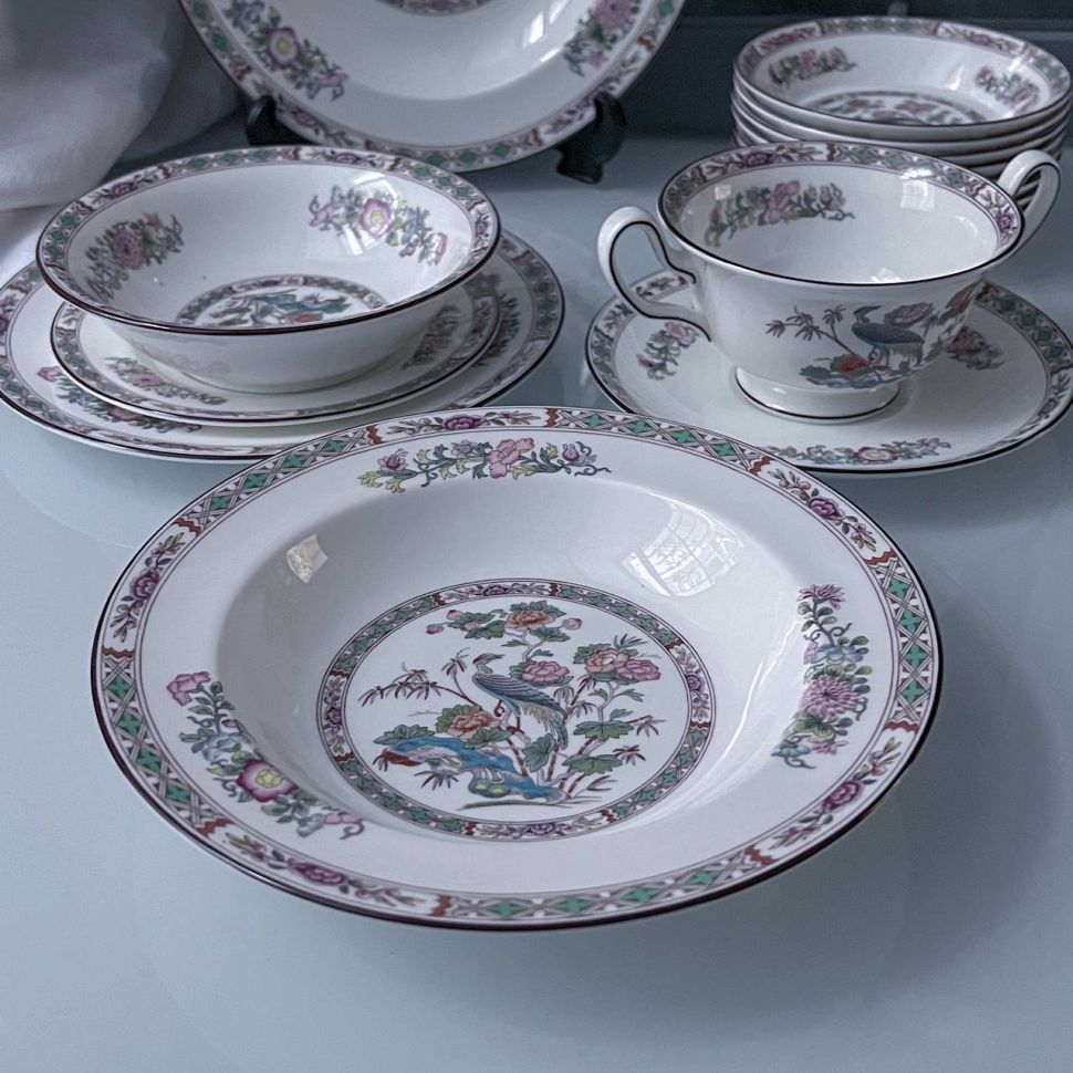 Тарелка глубокая Wedgwood Kutani Crane 23 см фарфор Англия