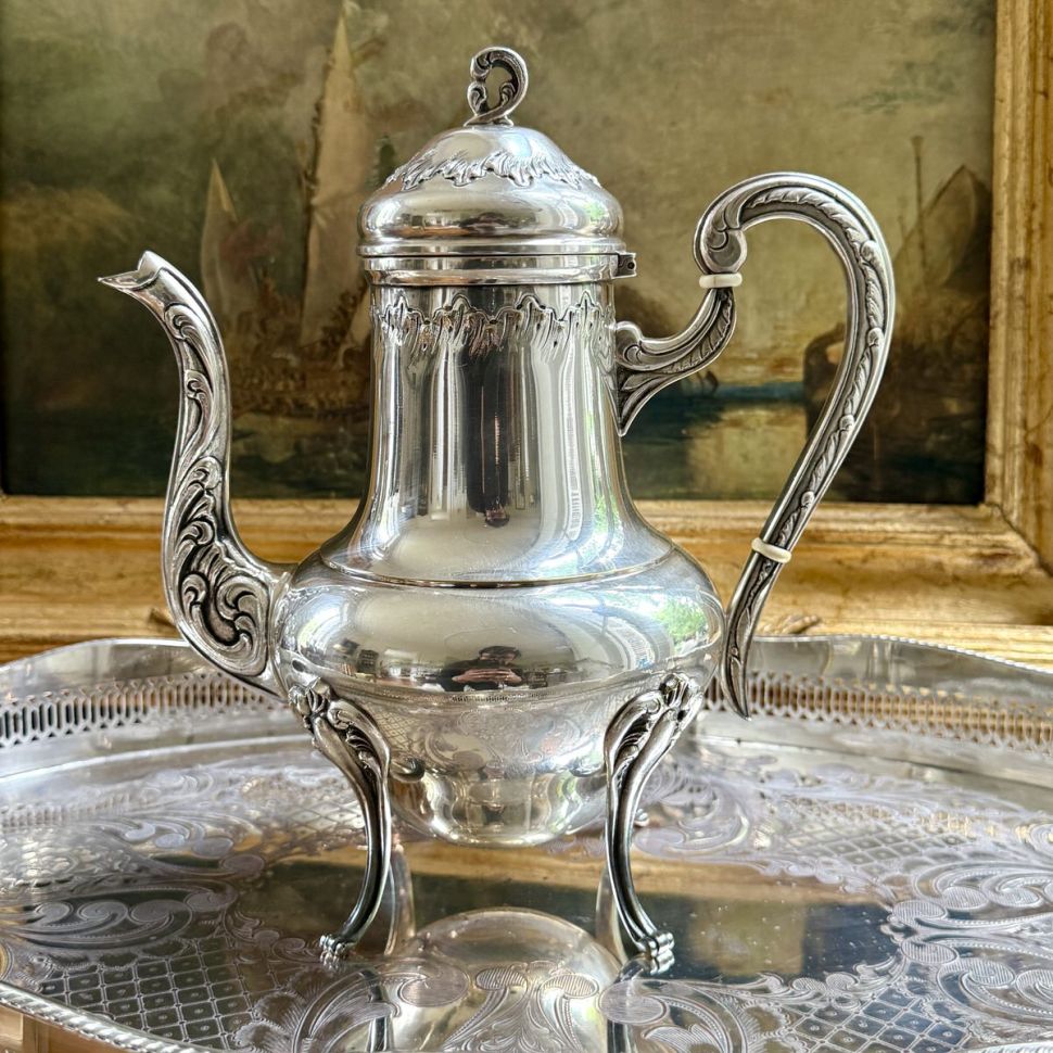 Чайник кофейник на ножках 1,2 л серебрение Франция