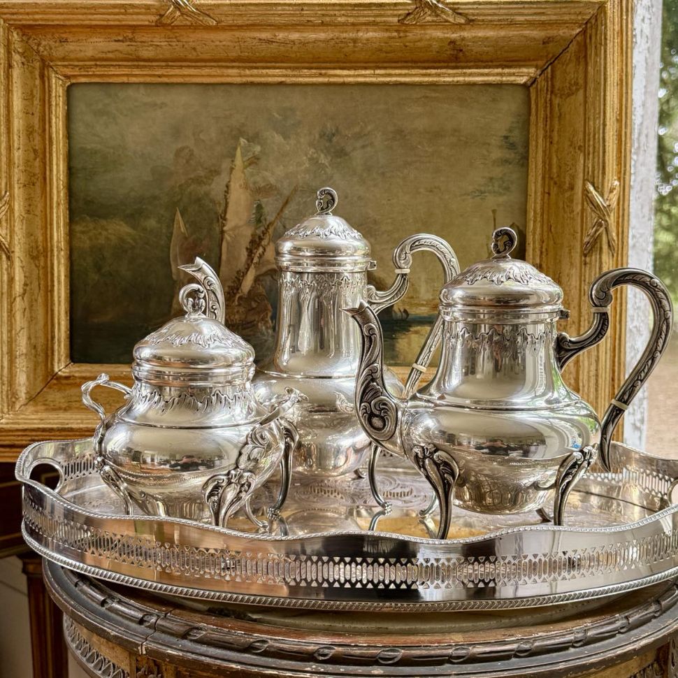 Чайник кофейник на ножках 1,2 л серебрение Франция