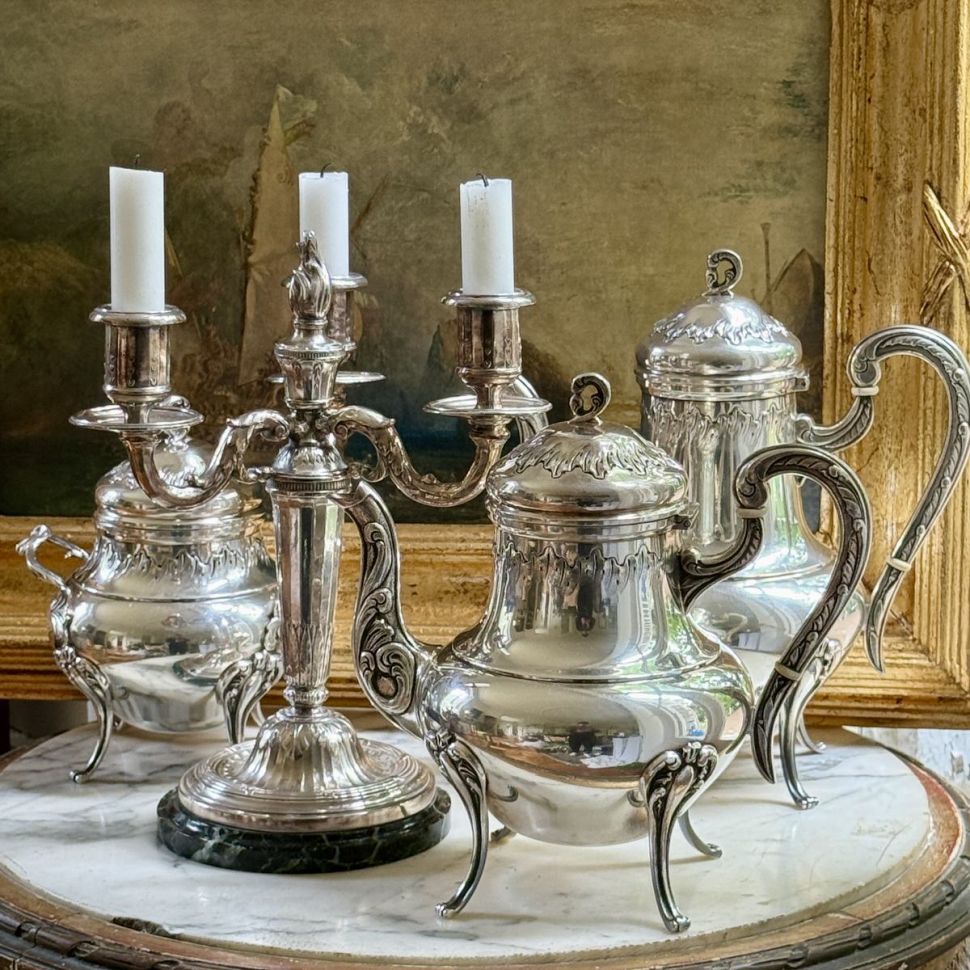 Чайник кофейник на ножках 1,2 л серебрение Франция