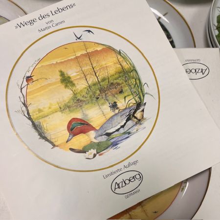 Тарелка Arzberg Birds of the Country Year Май 17 см фарфор Германия