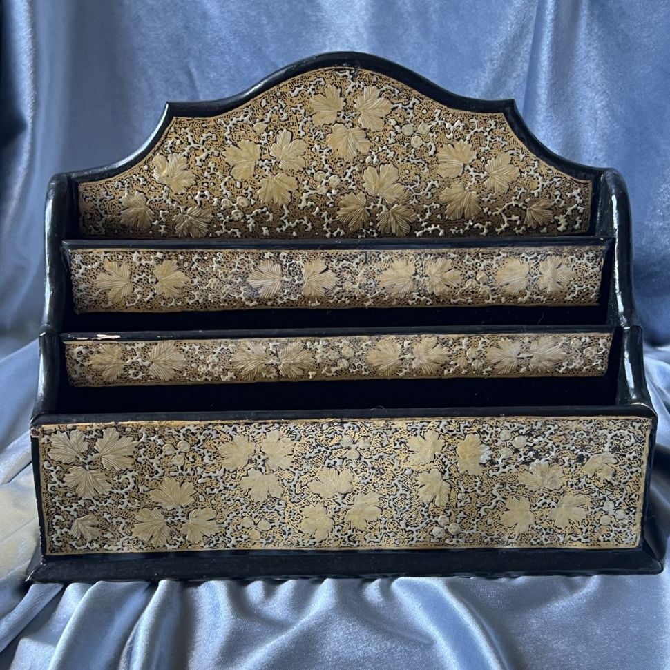 Ящик настольный для бумаг 26 см дерево ручная работа