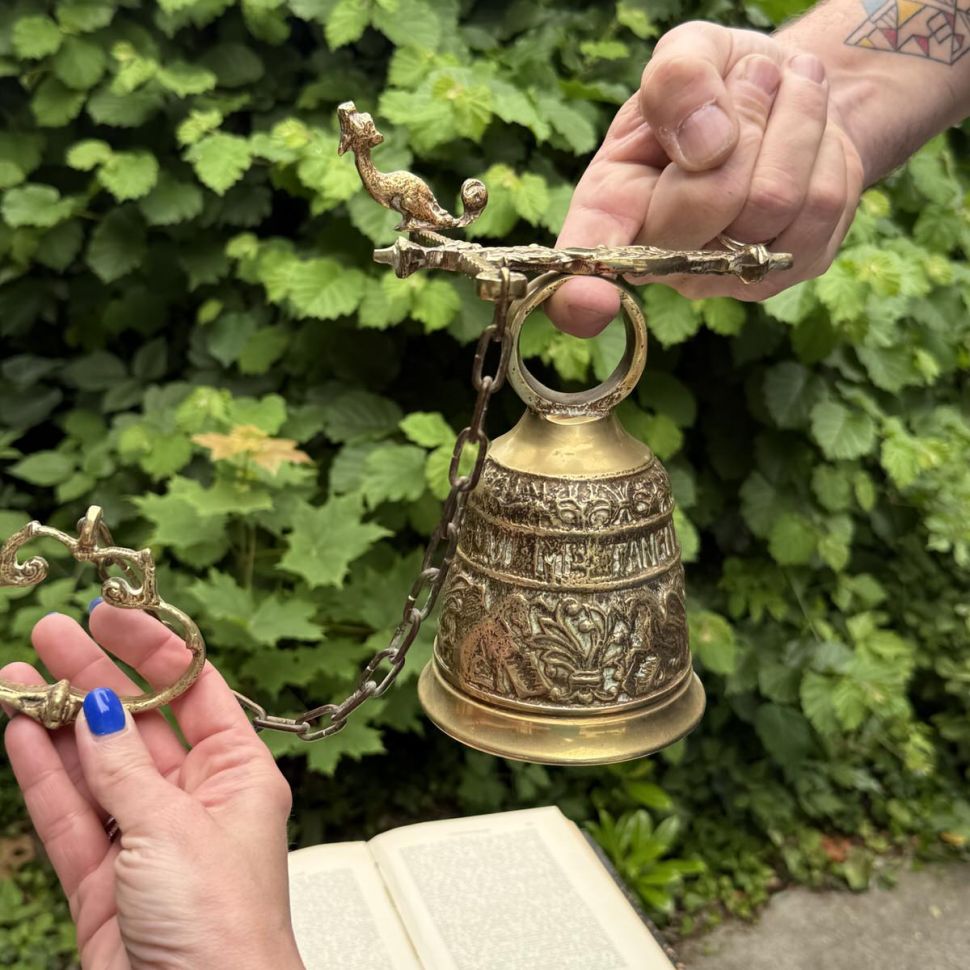 Колокол подвесной Кот латунь
