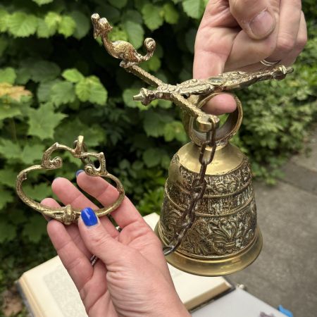 Колокол подвесной Кот латунь