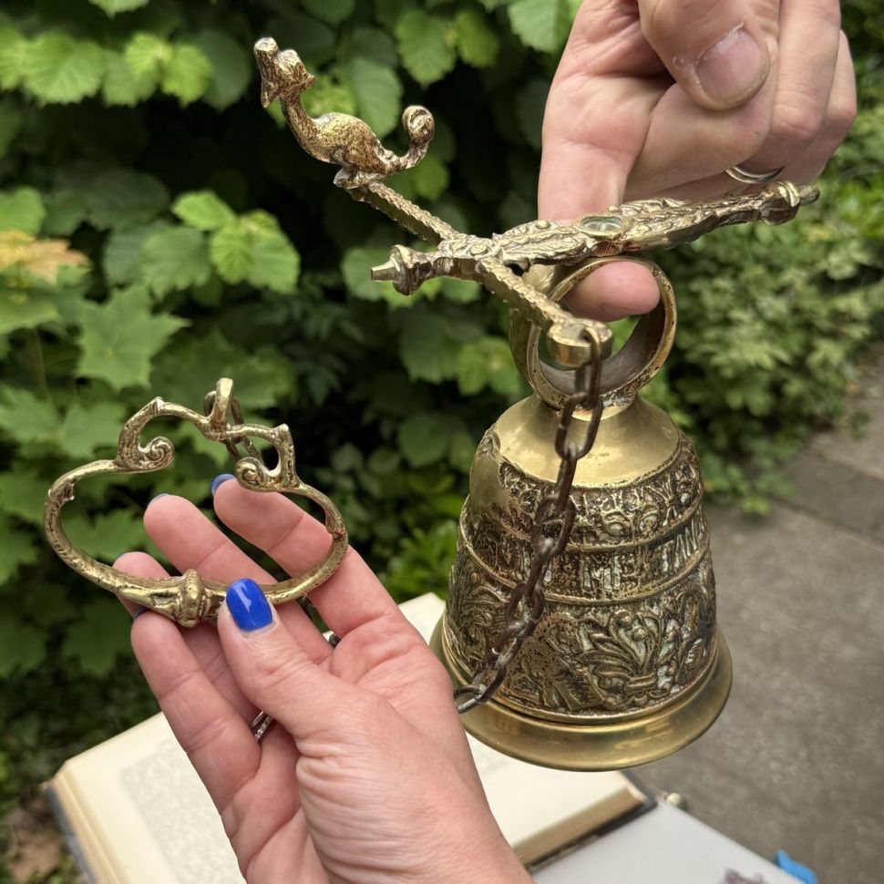 Колокол подвесной Кот латунь