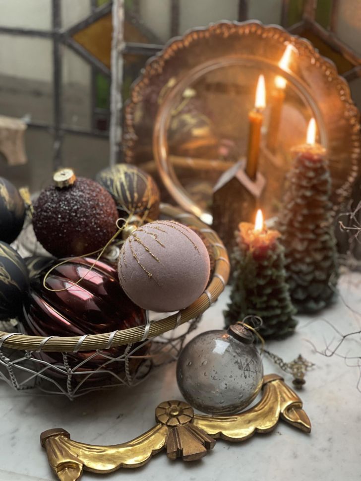 Шар елочный с велюровым покрытием 8 см розовый