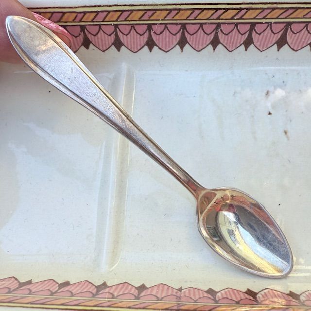 Ложка кофейная 9 см серебрение 100 по стали