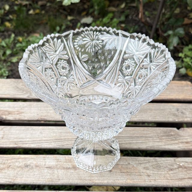 Ваза фруктовница 20 см хрусталь 