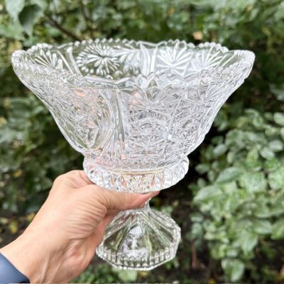 Ваза фруктовница 20 см хрусталь 