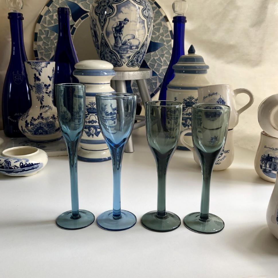 Рюмка из цветного стекла, набор 4 шт.