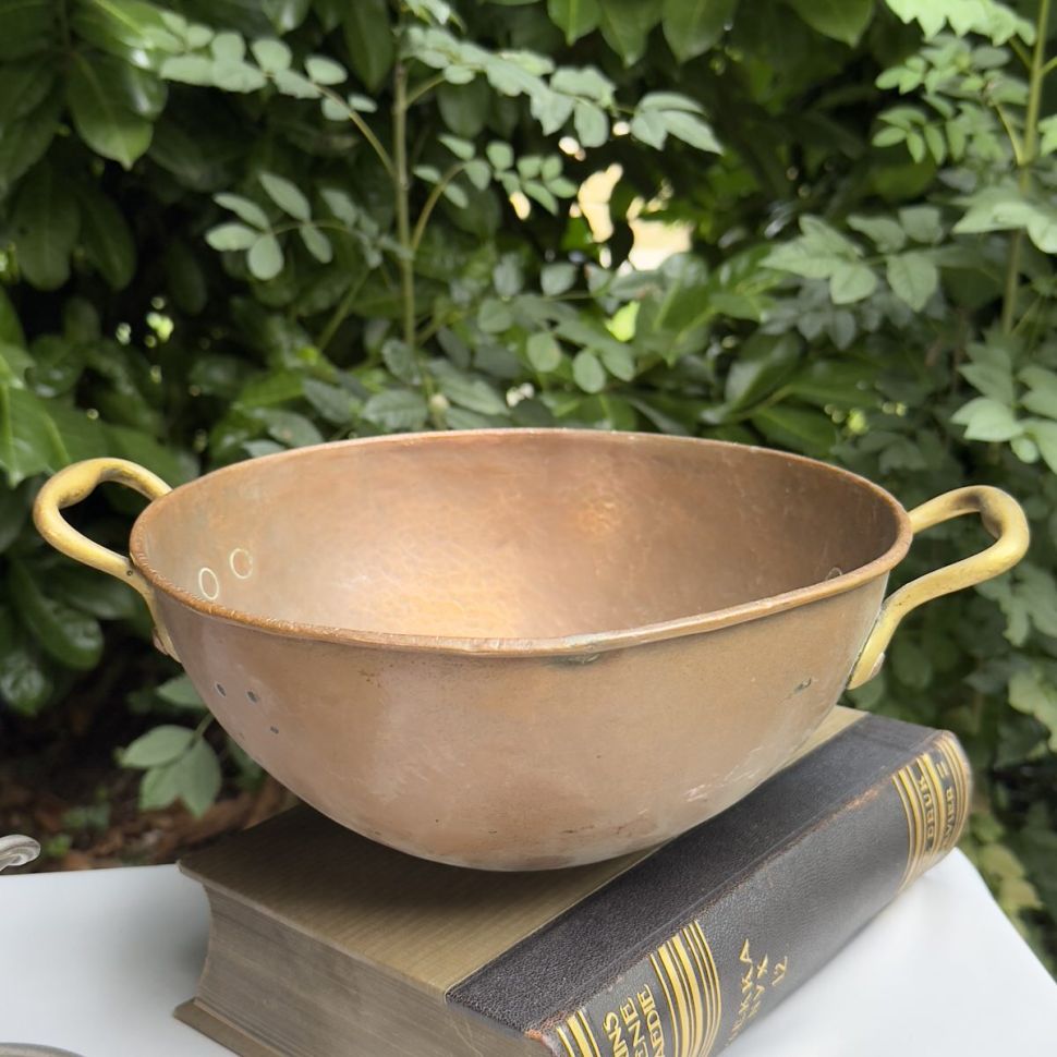 Таз для варенья с круглым дном 33 см медь латунь