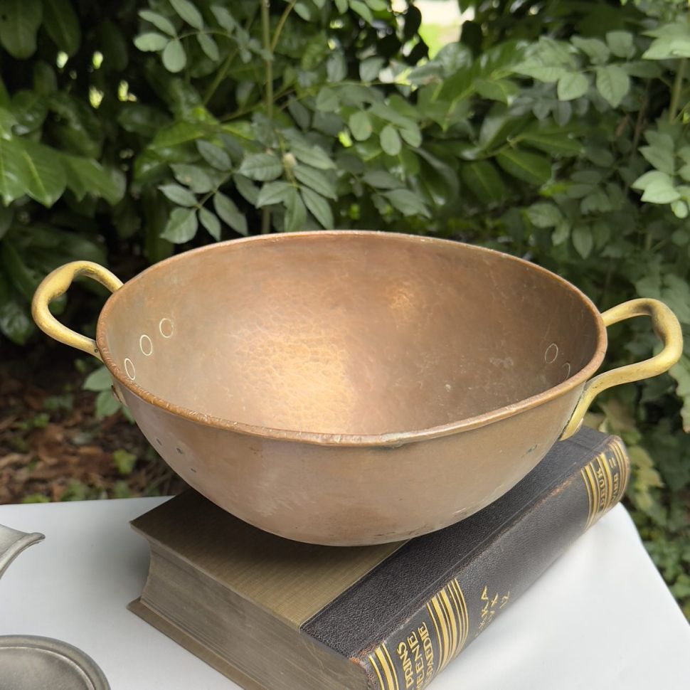 Таз для варенья с круглым дном 33 см медь латунь