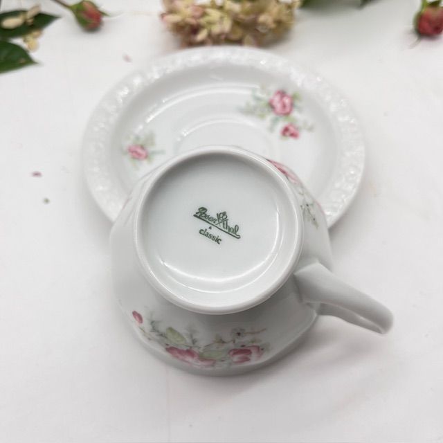 Чайная пара Rosenthal Maria Classic Rose розовые цветы 200 мл Германия