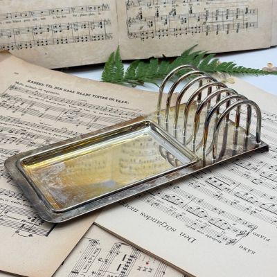 ​Салфетница подставка для тостов на 6 шт на подносе мельхиор 