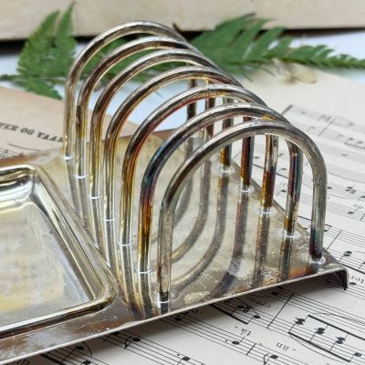 ​Салфетница подставка для тостов на 6 шт на подносе мельхиор 