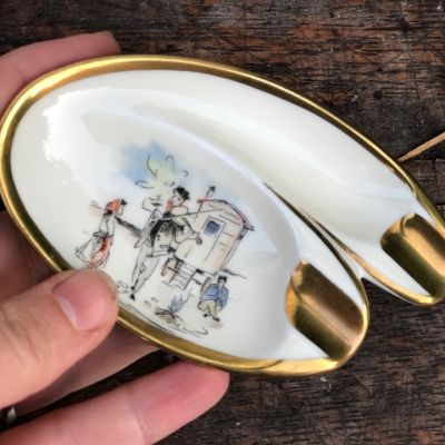 Пепельница фарфоровая Alka Kunst, Бавария, ручная роспись