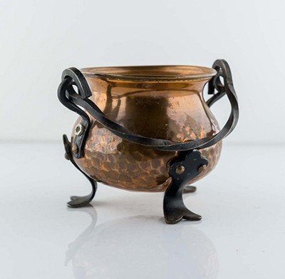 Кашпо зольник 6 см медь на ножках