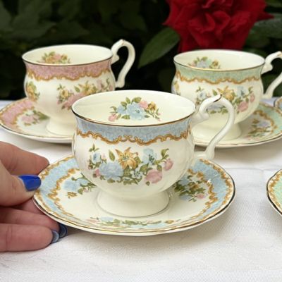 Чайная пара Royal Canterbury blue 180 мл Англия фарфор