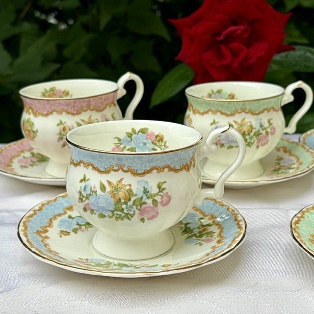 Чайная пара Royal Canterbury blue 180 мл Англия фарфор