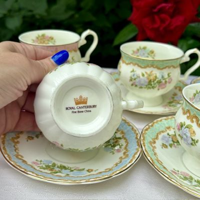 Чайная пара Royal Canterbury blue 180 мл Англия фарфор