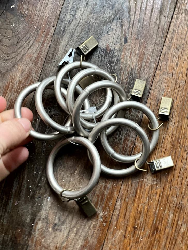 Кольцо прищепка для штор набор 6 шт. металл