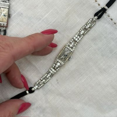 Часы механические старинные ювелирные 16 см серебро