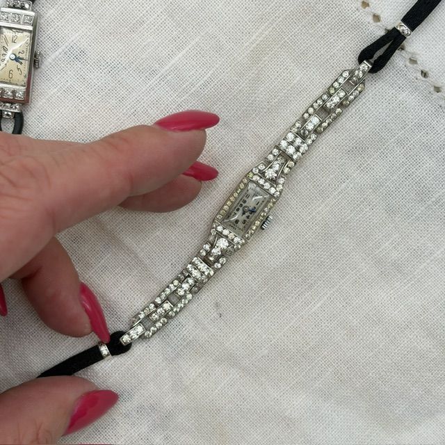 Часы механические старинные ювелирные 16 см серебро