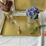 Поднос для декора сталь золотая 32х48 см