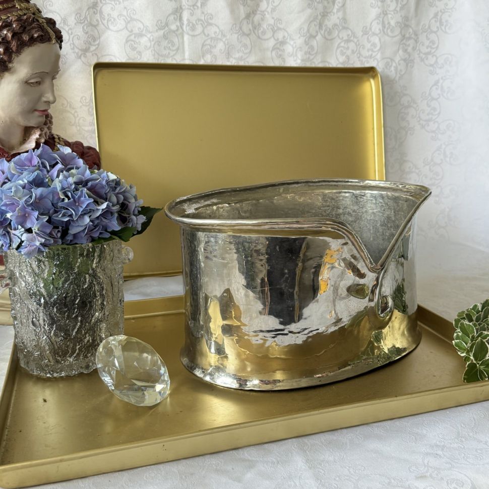 Поднос для декора сталь золотая 32х48 см