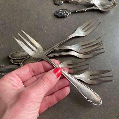 Вилка десерт-устрицы 16 см мельхиор