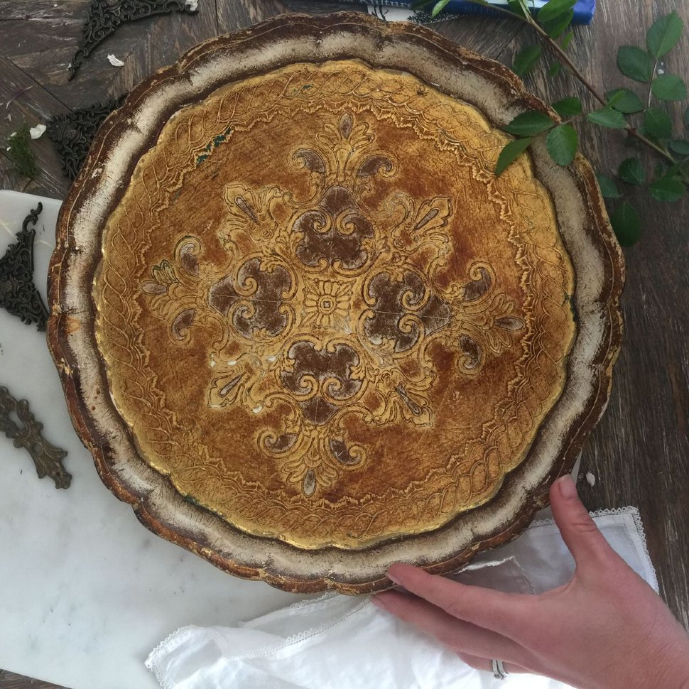 Поднос Флорентийский золото большой