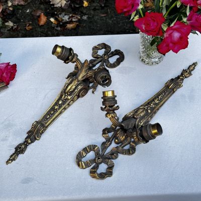 Бра настенное на 2 лампы 38 см бронза Франция   