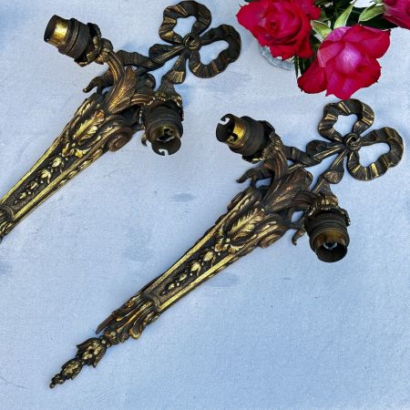 Бра настенное на 2 лампы 38 см бронза Франция   