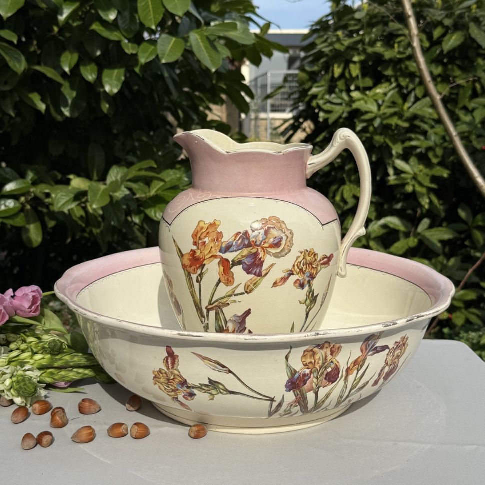 Набор для умывания Ирисы кувшин и таз Франция арнуво