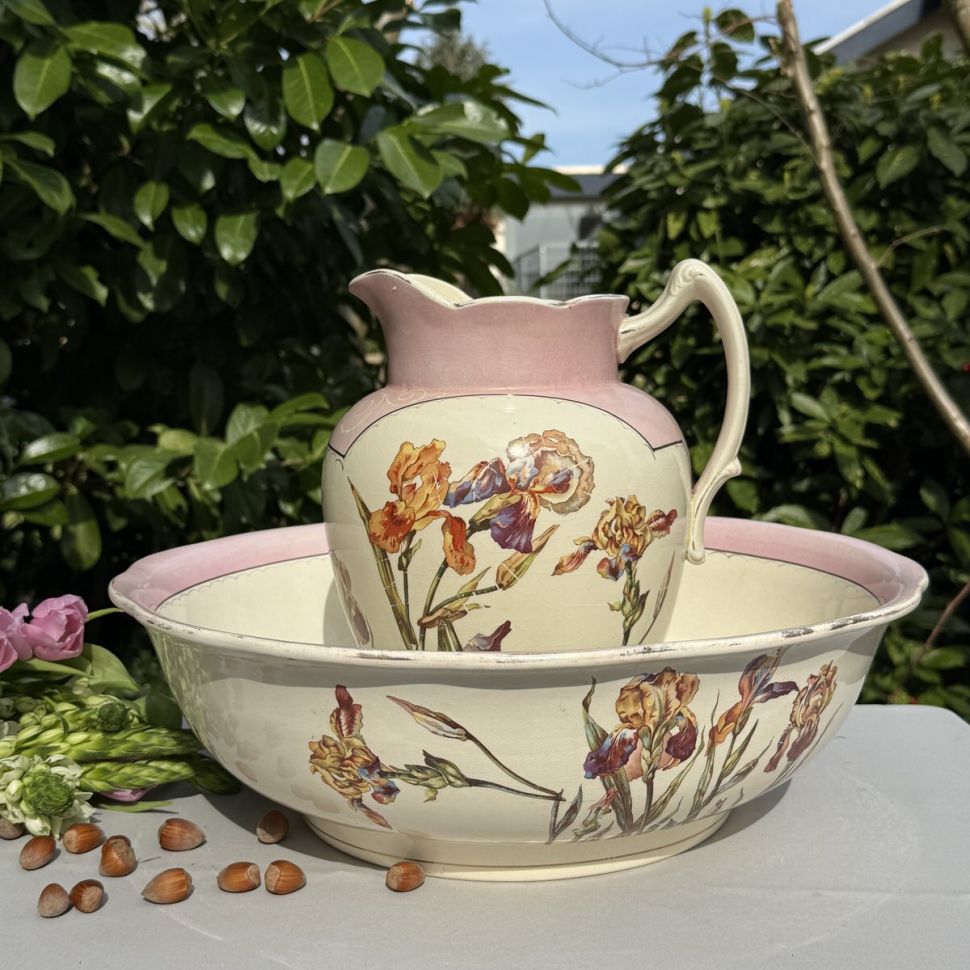 Набор для умывания Ирисы кувшин и таз Франция арнуво