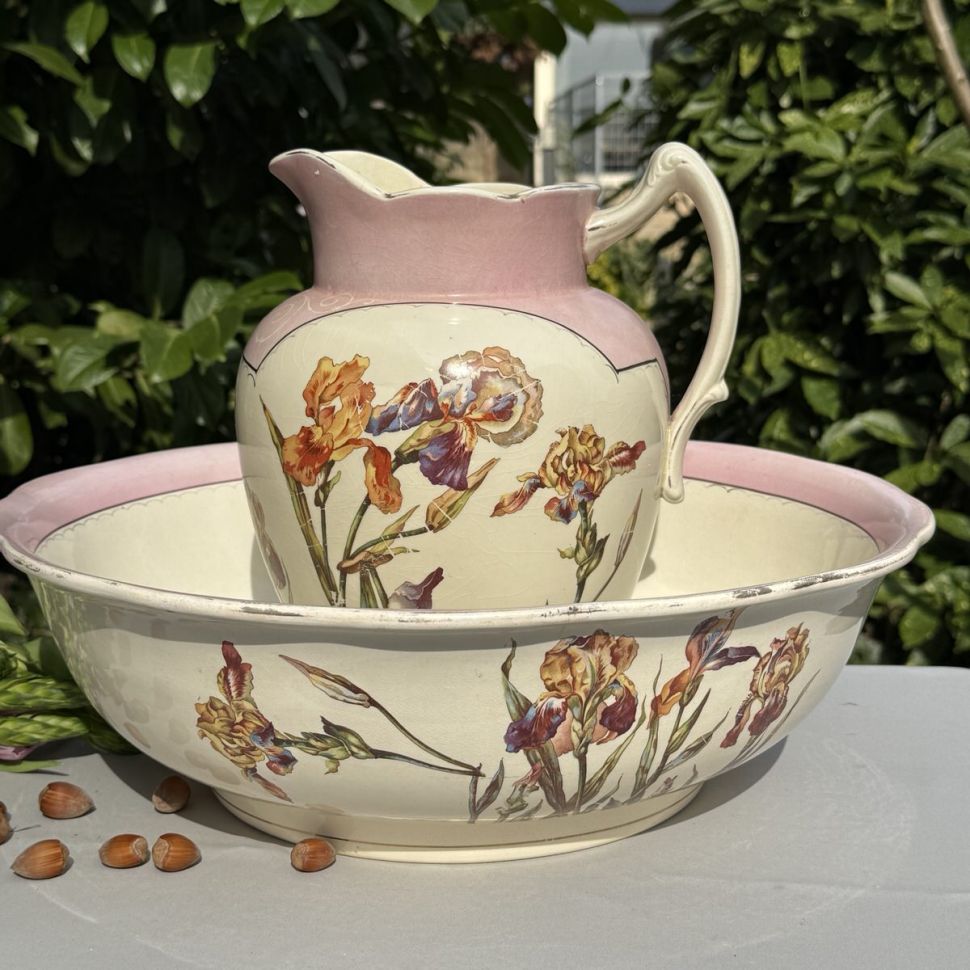 Набор для умывания Ирисы кувшин и таз Франция арнуво