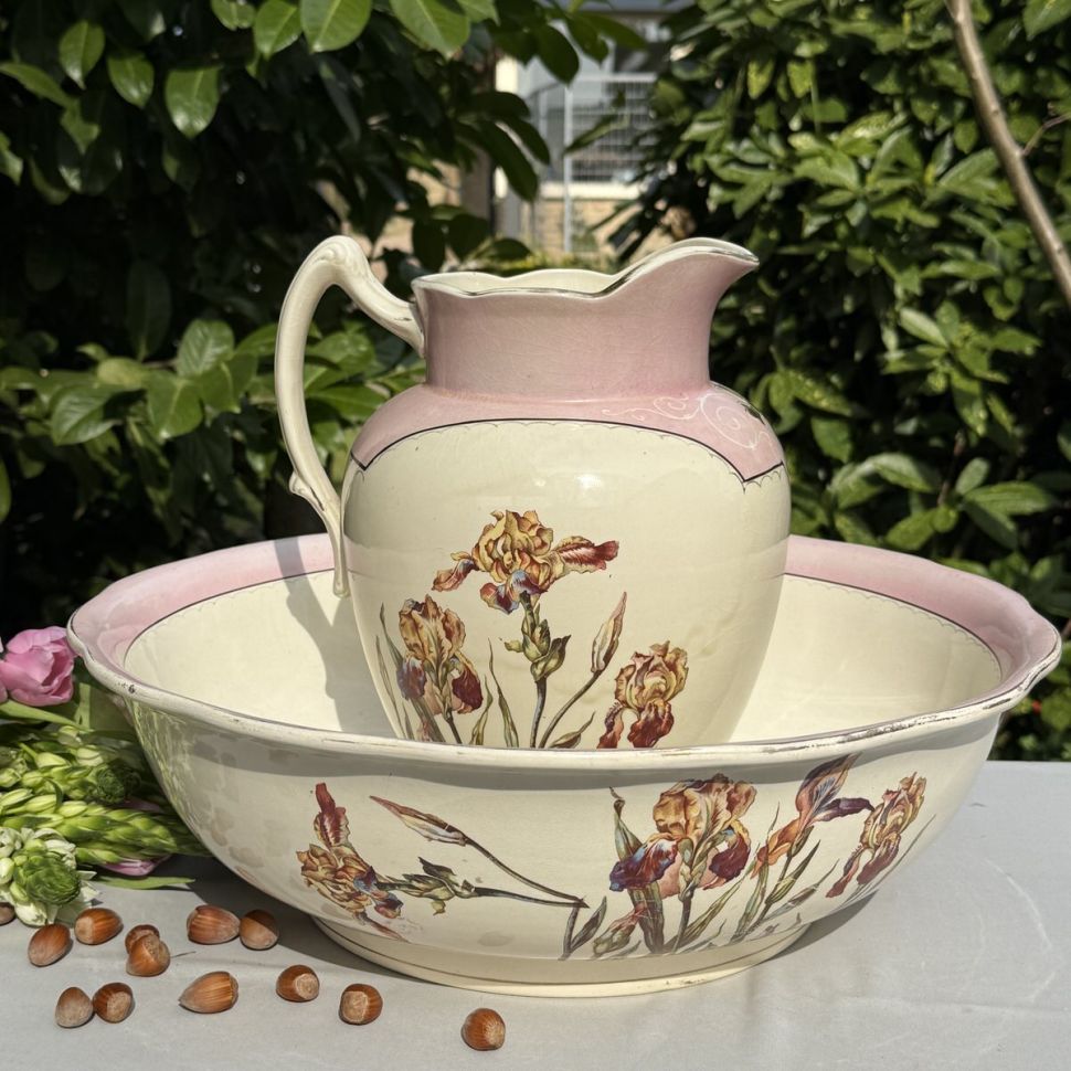 Набор для умывания Ирисы кувшин и таз Франция арнуво