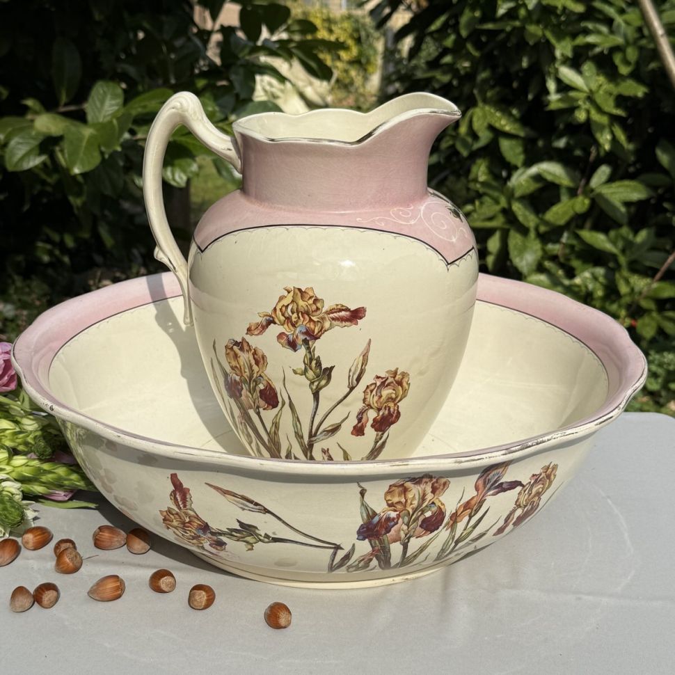 Набор для умывания Ирисы кувшин и таз Франция арнуво