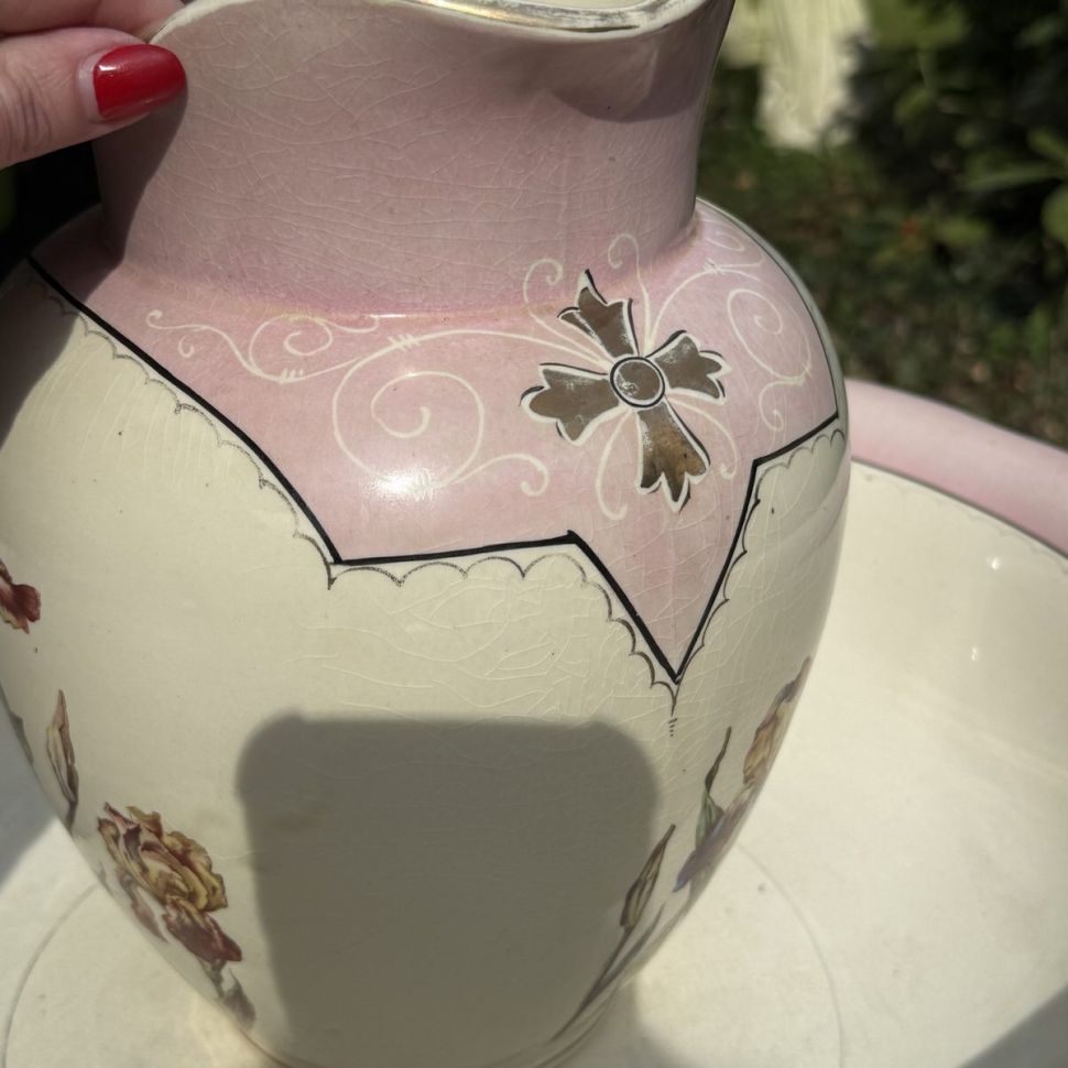 Набор для умывания Ирисы кувшин и таз Франция арнуво