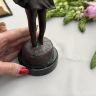 Статуэтка Moreau Девочка с букетом 24 см Франция бронза мрамор