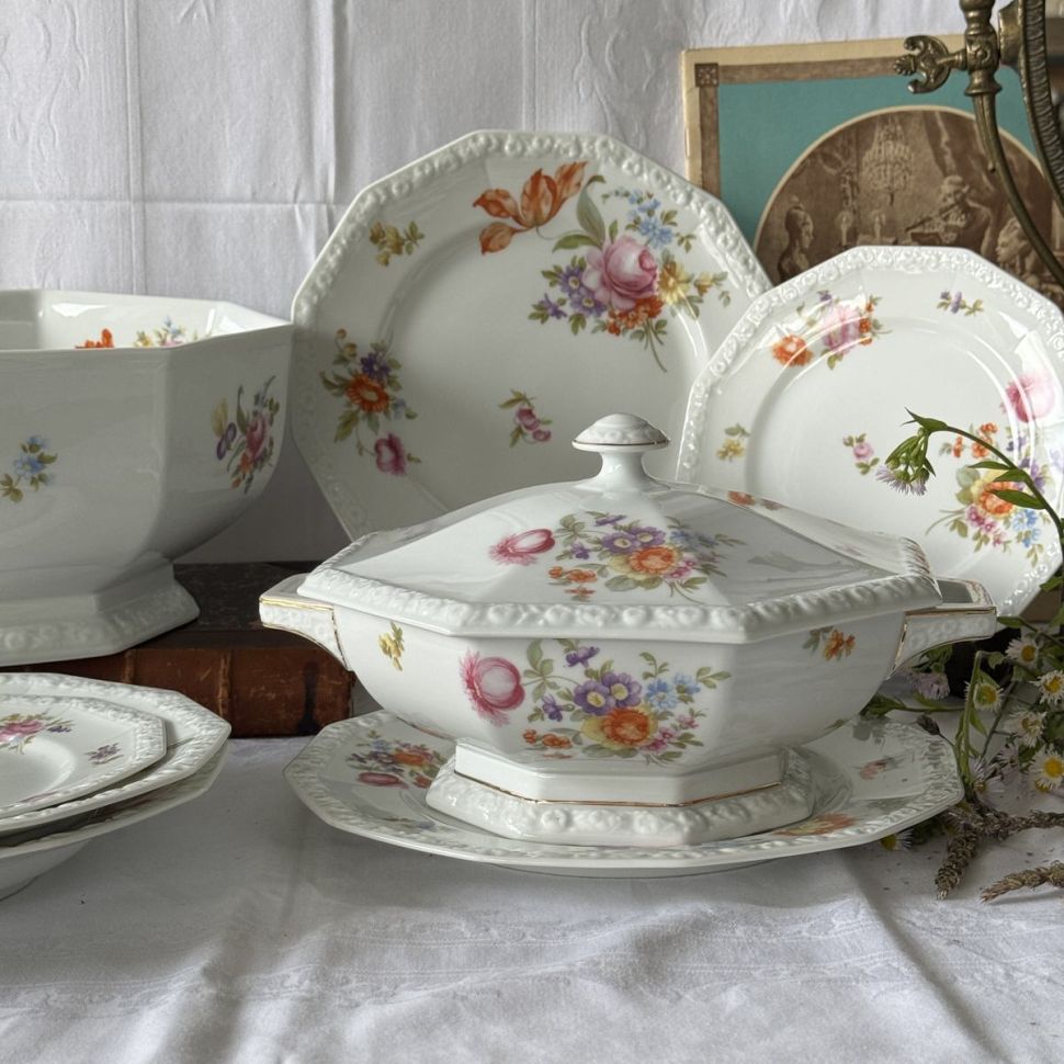 Тарелка Rosenthal Maria Classic Rose Мейсенский букет 25 см Германия 