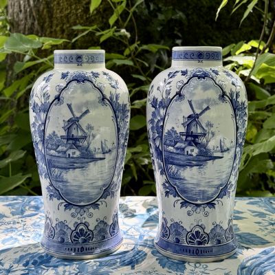 Ваза Delft Мельница 27 см Голландия