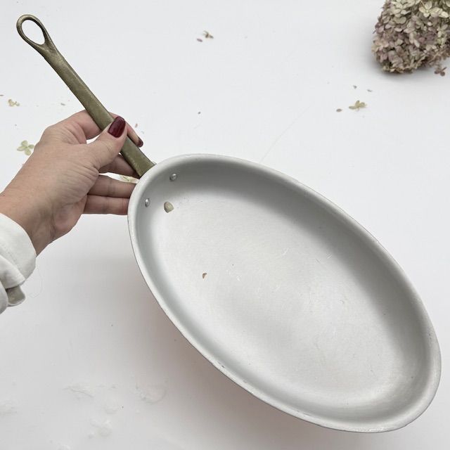 Сковорода овальная 32 см для запекания без крышки медь латунь