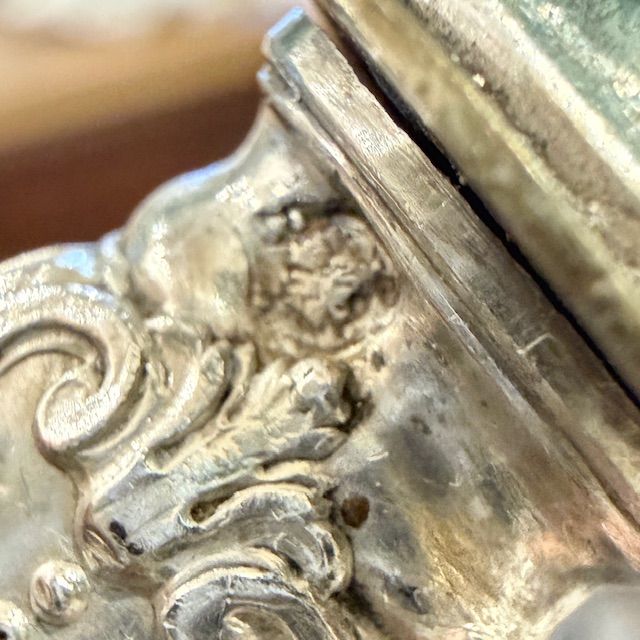 Ложка и нож для подачи рыбы серебро латунь Франция  